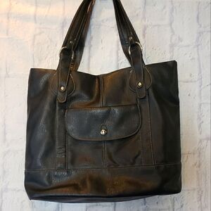 EMILIE M. Faux Leather Classic Tote Bag